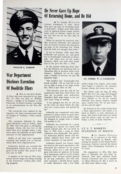 War Department Discloses Execution Of Doolittle Fliers